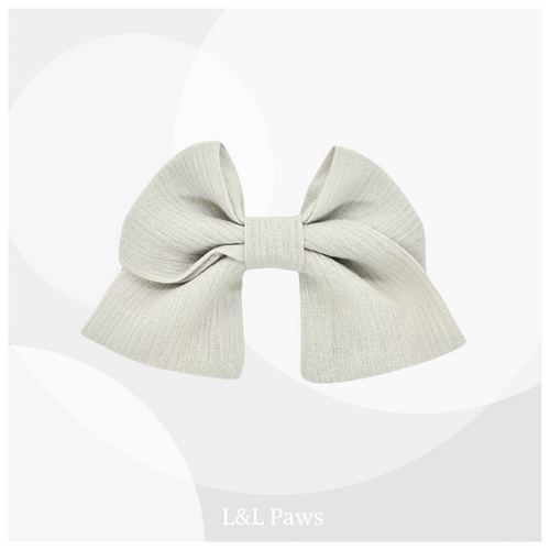 薄グレー 高島ちぢみ ミニ和リボン Mini Ribbon Bowties ミニ和リボン 犬 猫 ペット 和柄 日本製 手作り ギフト エルエルポウズ