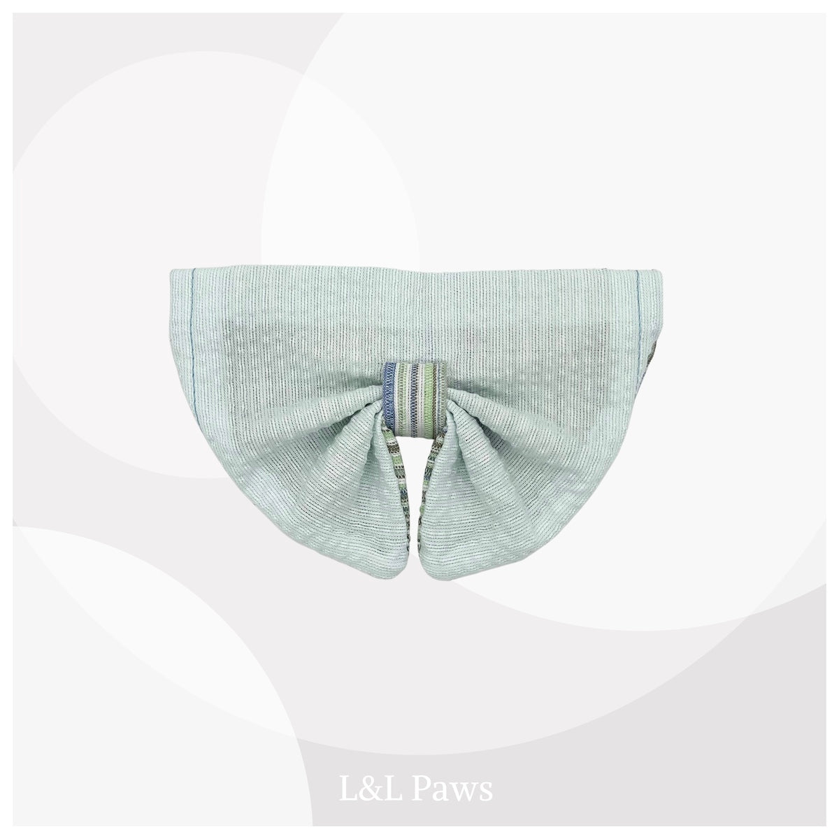 緑の縦縞 阿波しじら織 りぼんバンダナ