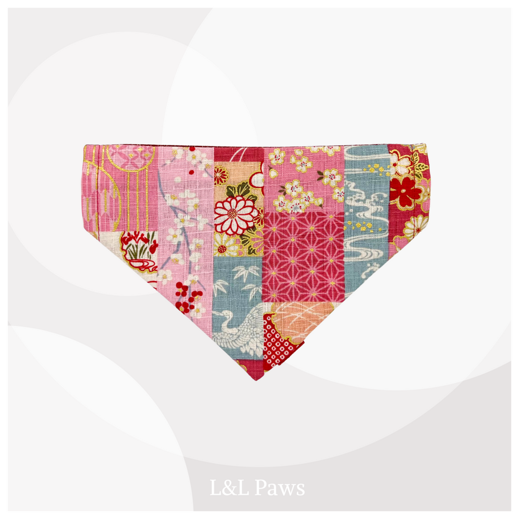 Patchwork Design Pink - Authentic Japanese Bandana 