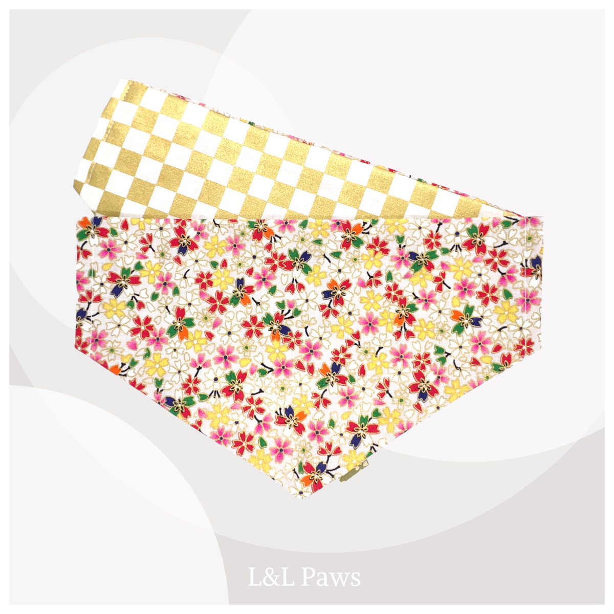 ずっと桜 彩り白茶 犬のバンダナ