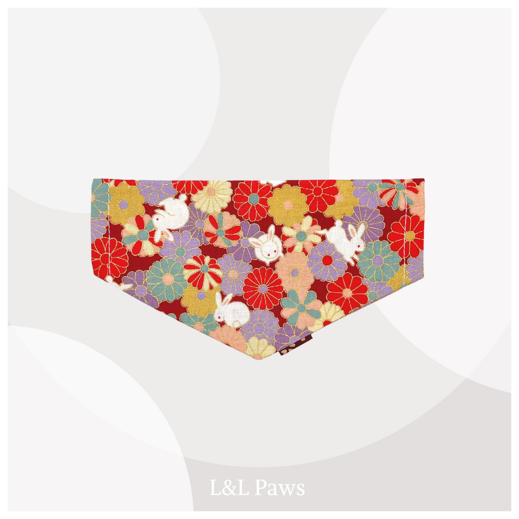 Sweet Rabbits Red - Mini Bandana