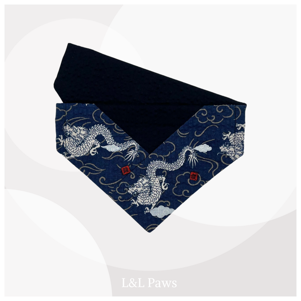 Dapper Dragon Blue - Yukata Bandana