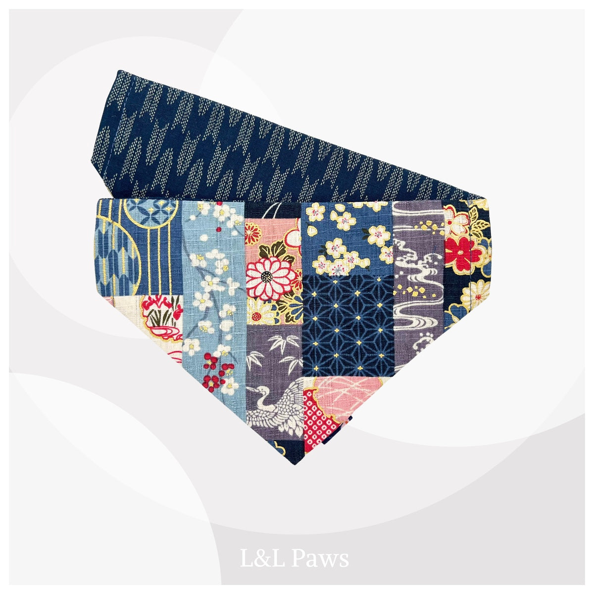 Patchwork Design Blue - Authentic Japanese Bandana 