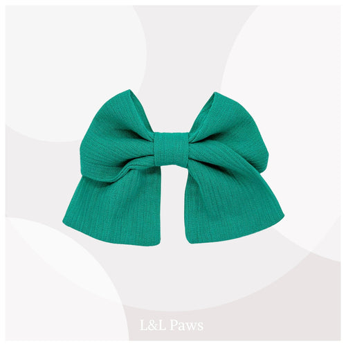 緑 高島ちぢみ ミニ和リボン Mini Ribbon Bowties ミニ和リボン 犬 猫 ペット 和柄 日本製 手作り ギフト エルエルポウズ