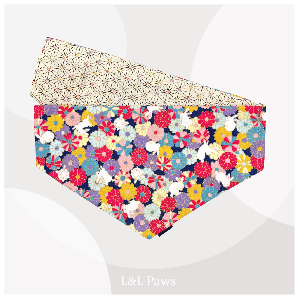 Sweet Rabbits Blue - Dog Bandana