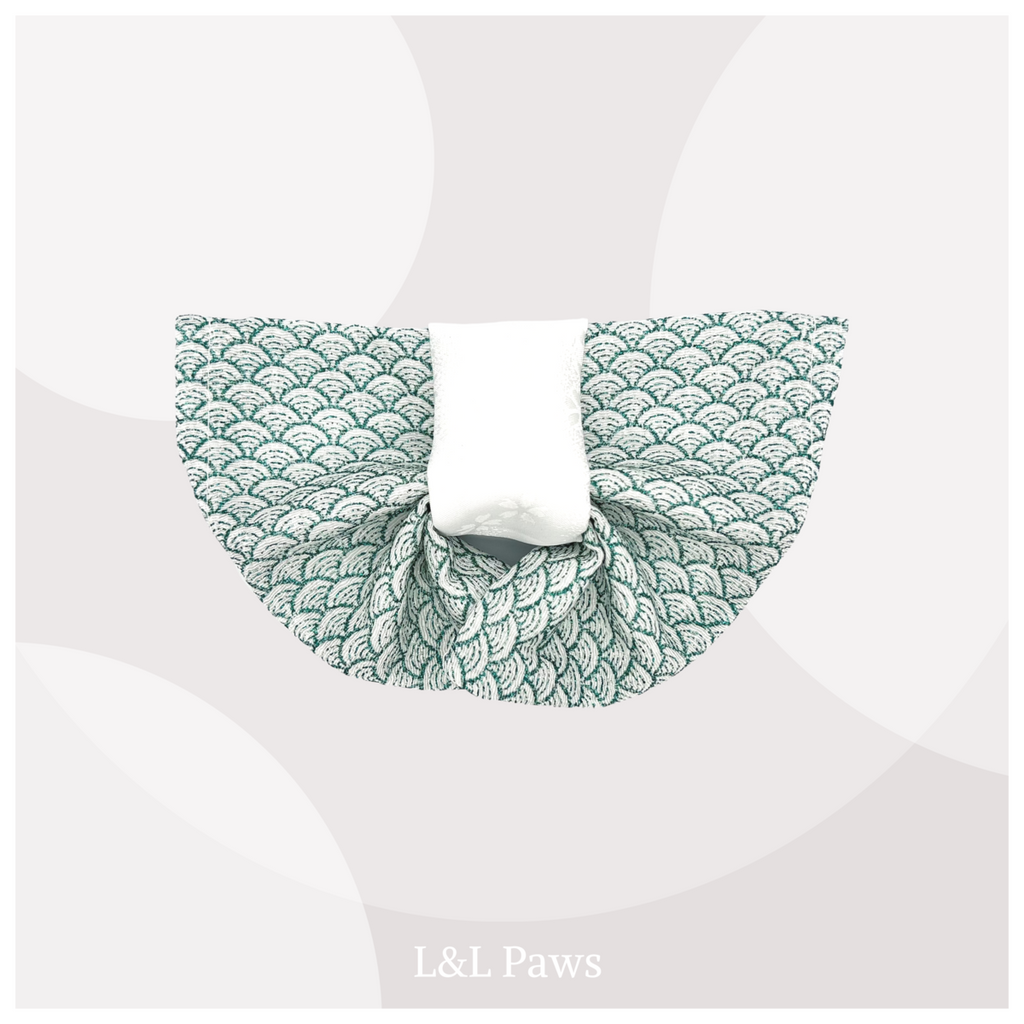 Nami Wave White - Chirimen - Obi Bandana