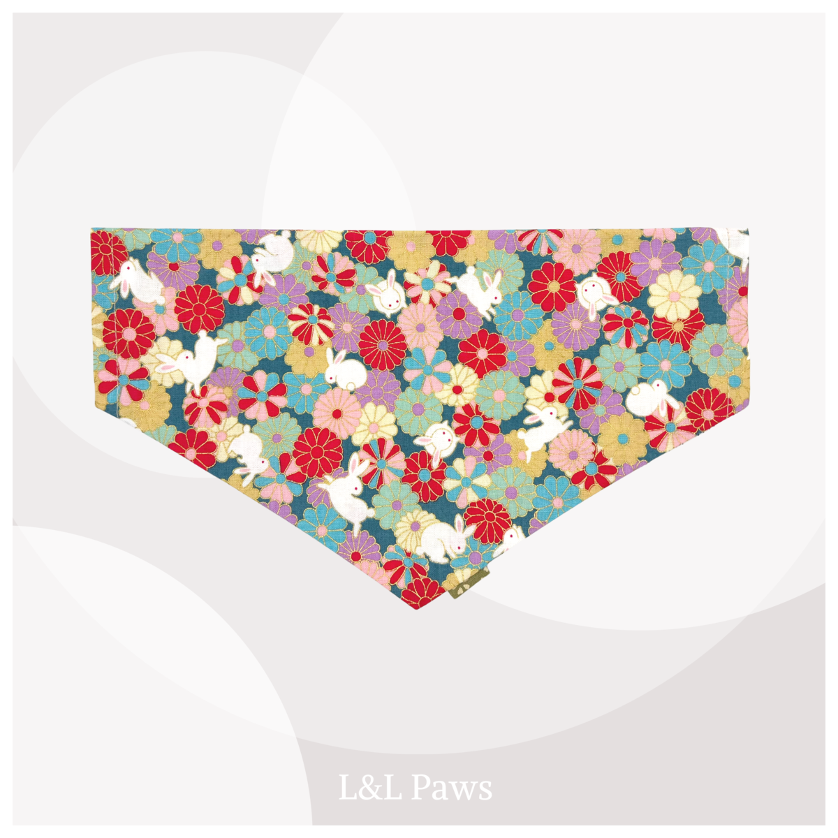 愛うさぎ　水色　犬のバンダナ