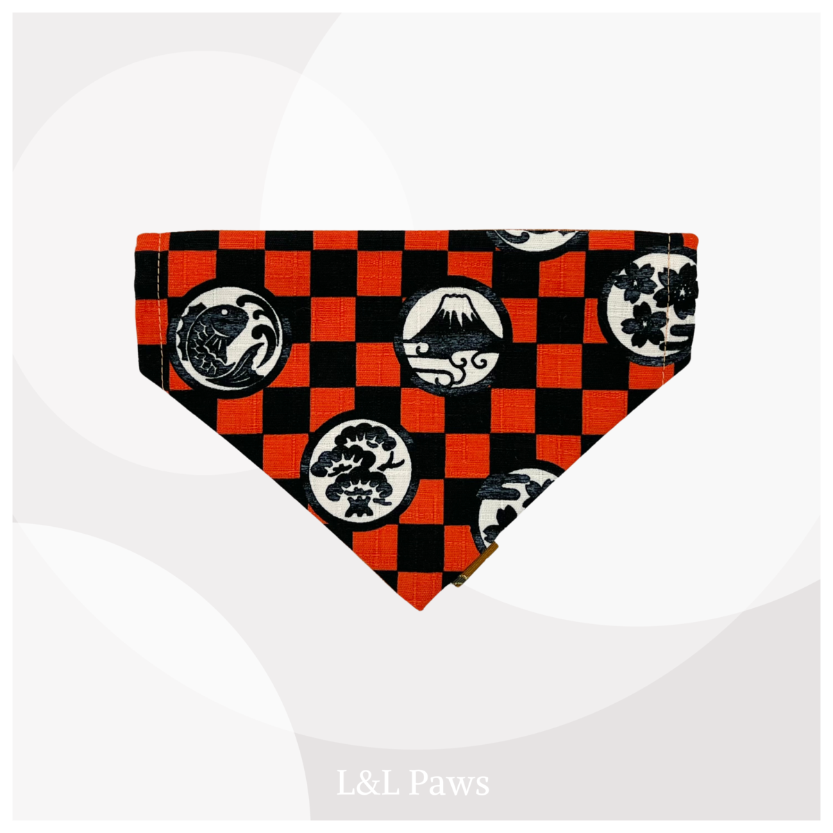 市松模様 ベージュ - 和バンダナ