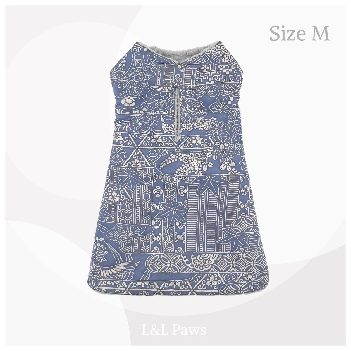 花 吉祥柄 - 正絹丹後ちりめん着物地 - 冒険コート Mサイズ