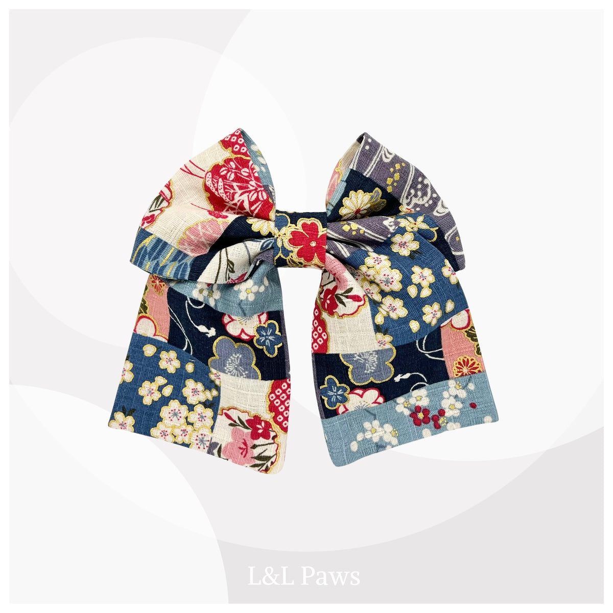 Patchwork Design Blue - Japanese Ribbon