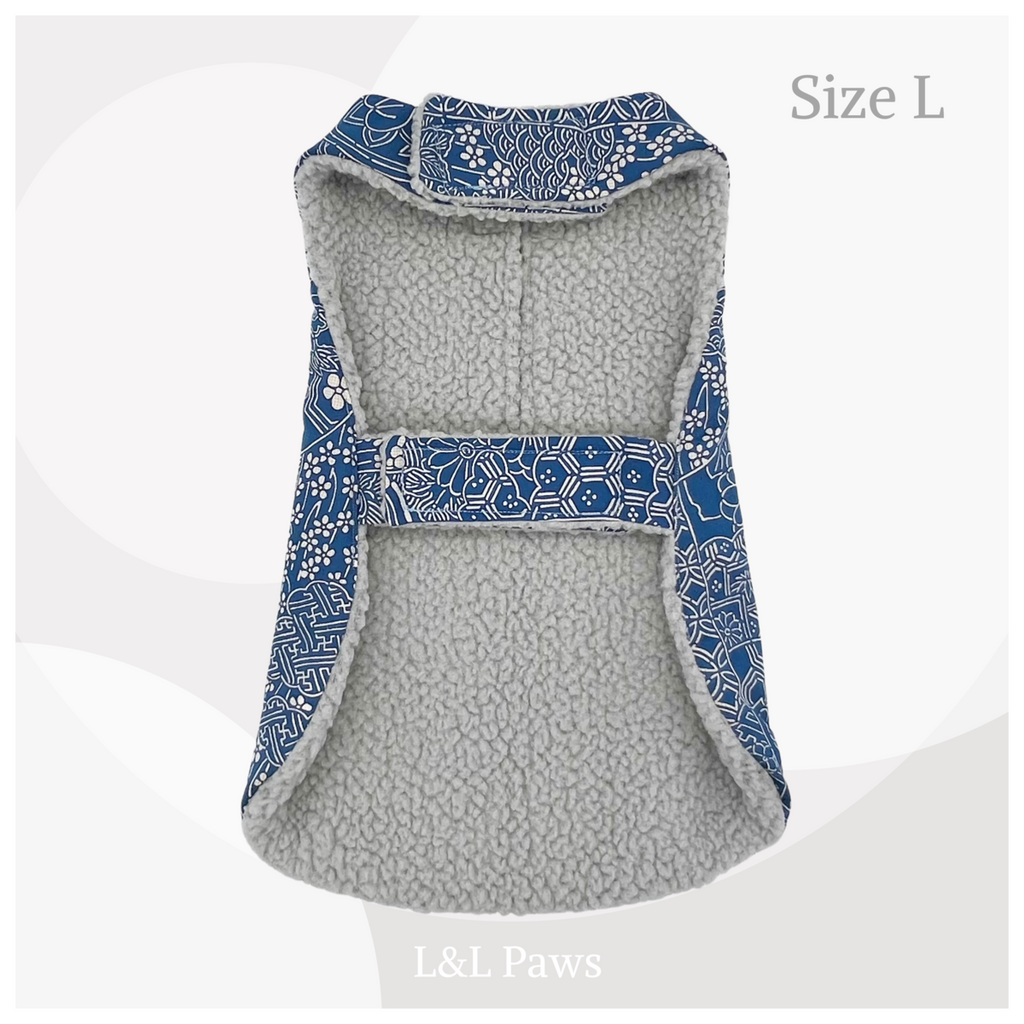 Hana Kissyo 吉祥 花 - Silk Kimono Fabric - Adventure Cat Coat - Size L