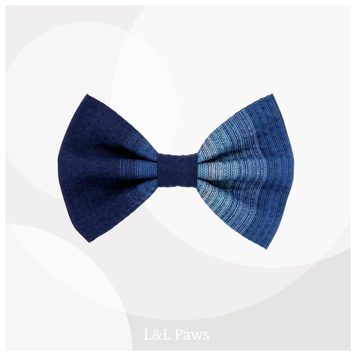 紺縞　阿波しじら織　ビッグ蝶ネクタイ