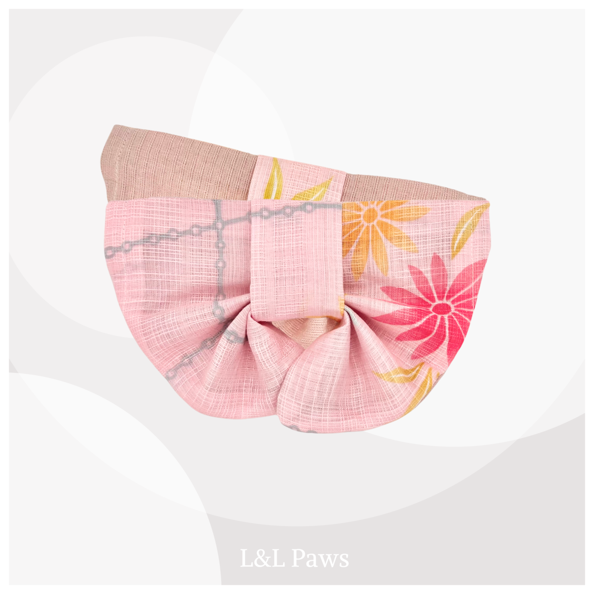 花　ピンク　浴衣地と阿波しじら織のマットとアクセサリーのセット - 和マット