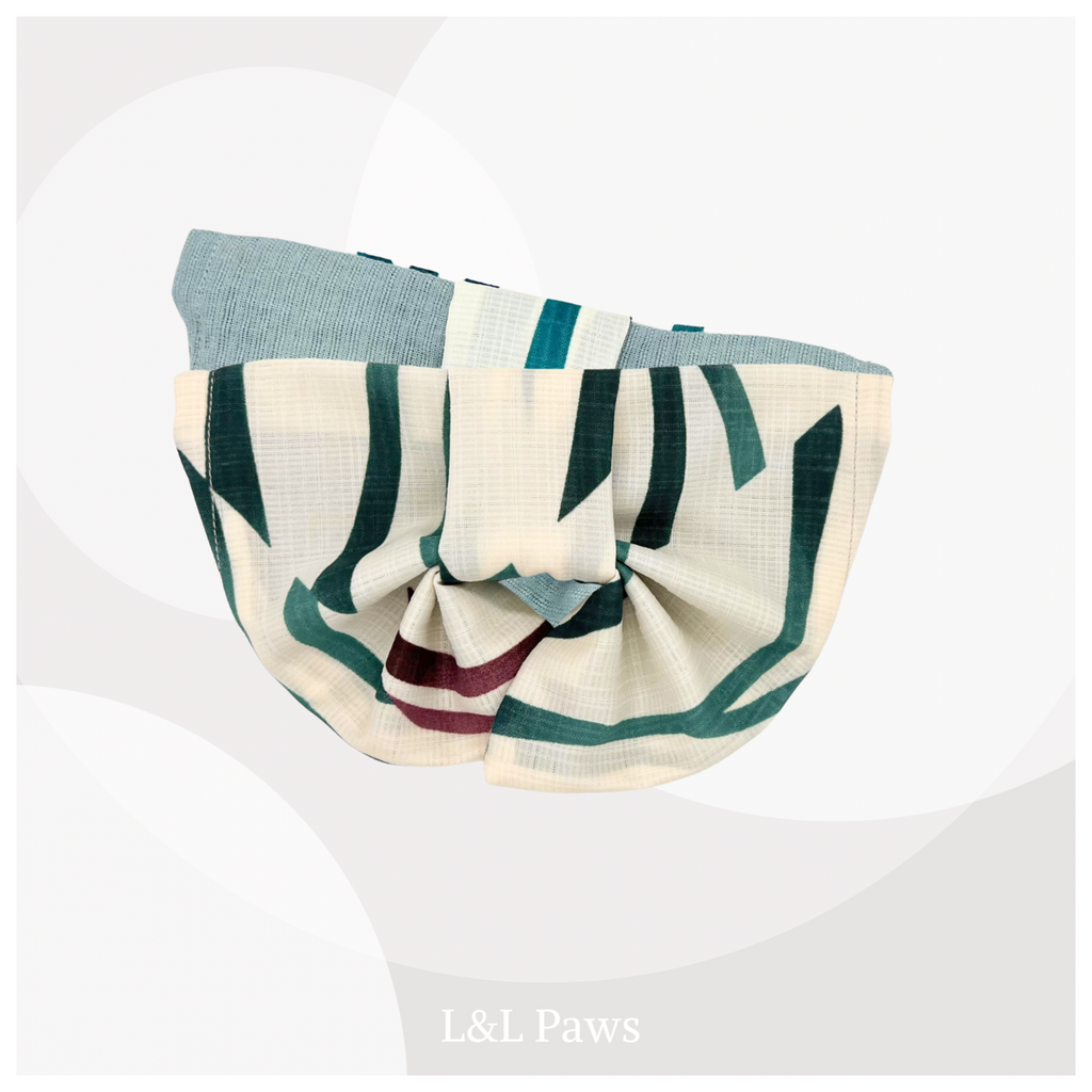 Ribbon Yukata Fabric あnd Shijira-Ori - Obi Bandana