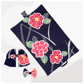 Hydrangea Yukata Design and Awa Shijira-Ori Mat & Accessories Set - Pet Mats