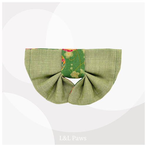 ときめきレトロ鞠 緑 帯バンダナ Obi Bow Bandanas 帯バンダナ 犬 猫 ペット 和柄 日本製 手作り ギフト エルエルポウズ