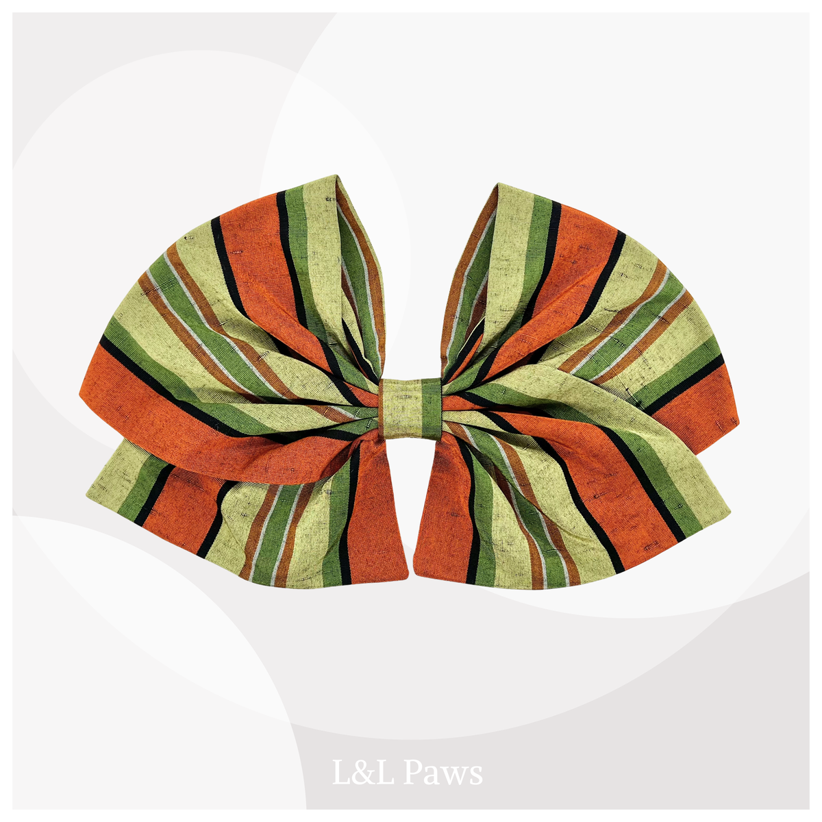 オリーブグリーン　正絹　紬　帯リボン