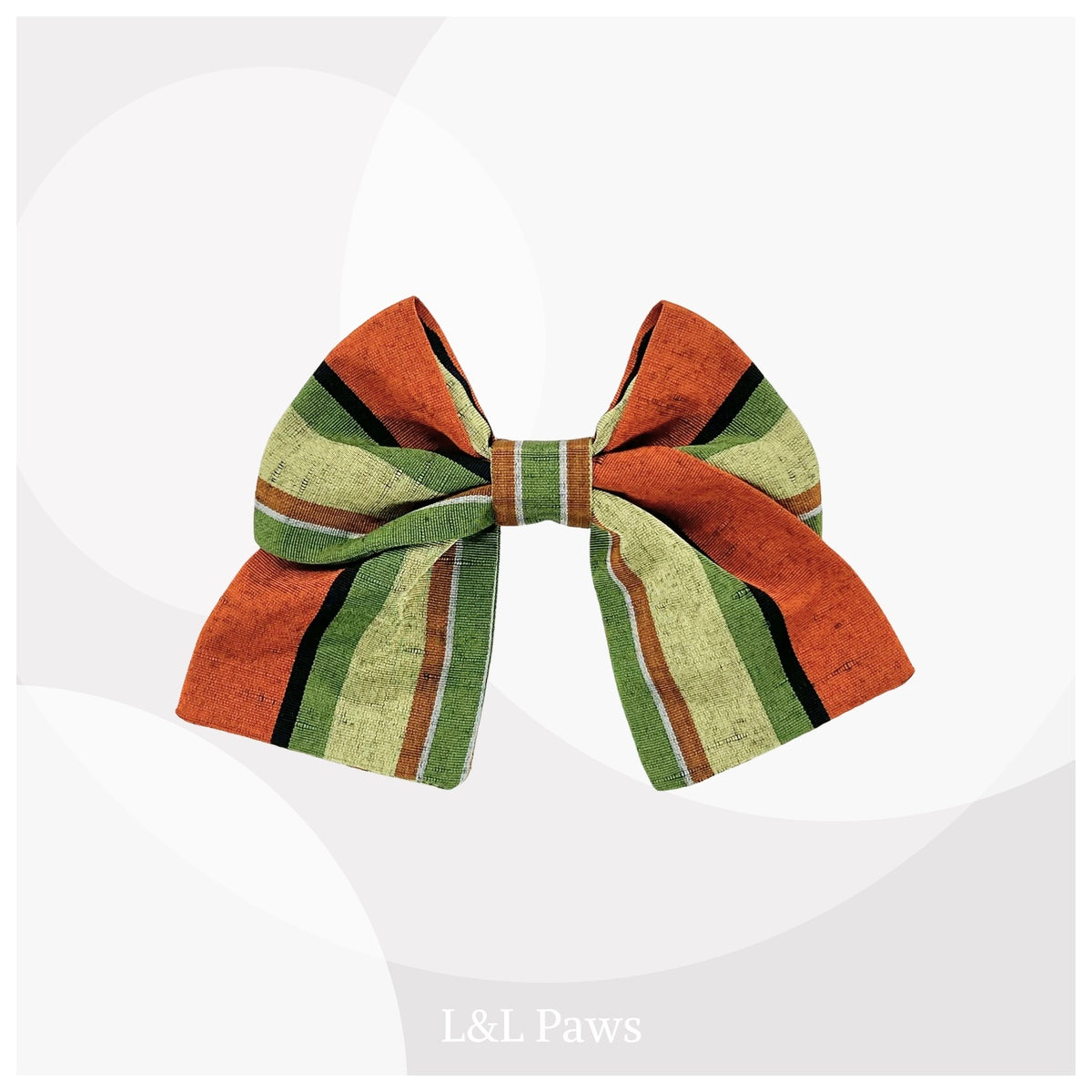 オリーブグリーン　正絹　紬　ミニ和リボン