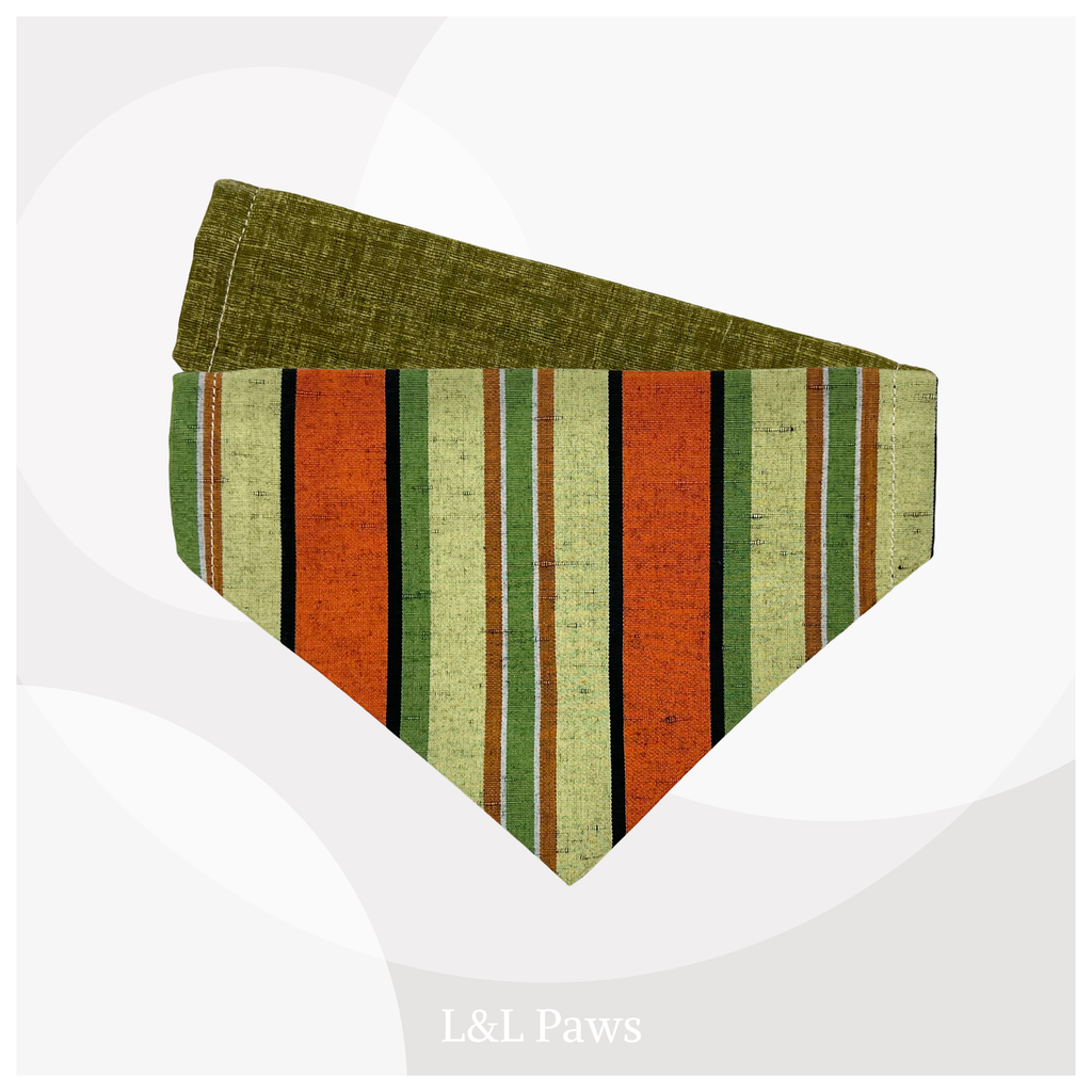 オリーブグリーン　正絹　紬　和バンダナ