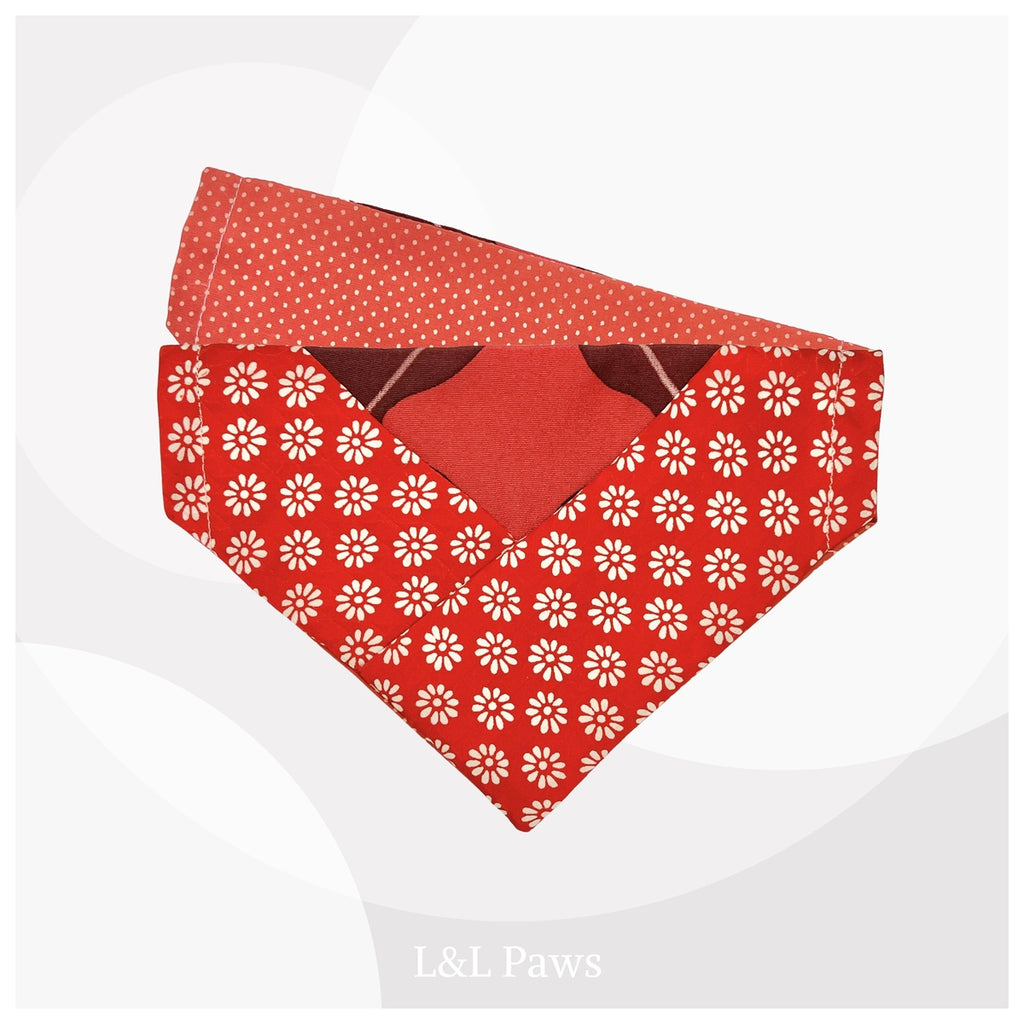 キャンディーアップルレッド　正絹　着物バンダナ