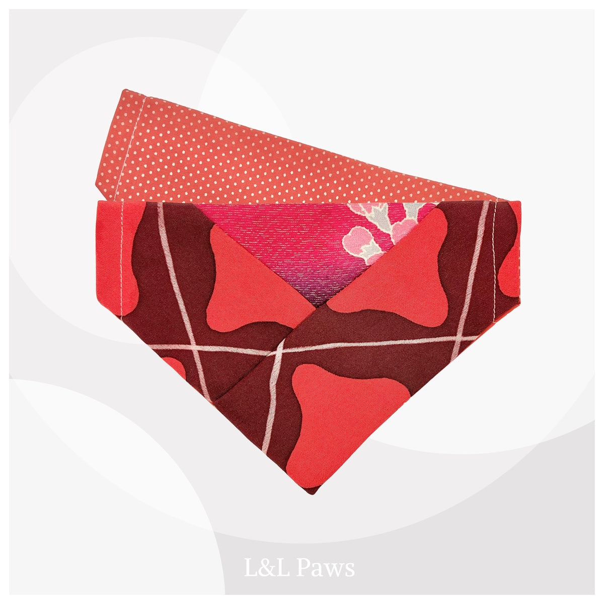 チェリーレッド　正絹　浜ちりめん　着物バンダナ