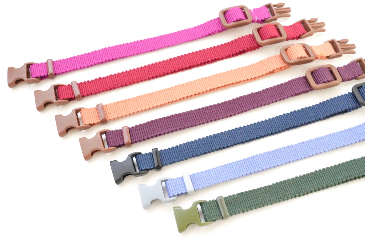 真田紐の首輪(アネモネ）と播州織のダイヤバンダナのセット