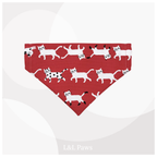 きみが好き！かわいい猫の和バンダナ 赤 Authentic Japanese Bandanas 和なバンダナ 犬 猫 ペット 和柄 日本製 手作り ギフト エルエルポウズ