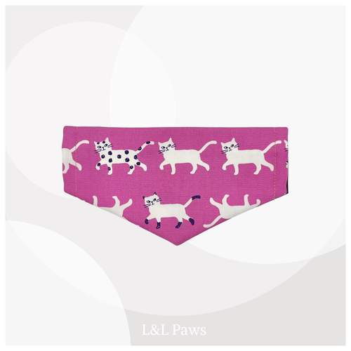 きみが好き！かわいい猫のミニバンダナ ピンク MIni Bandanas ミニバンダナ 犬 猫 ペット 和柄 日本製 手作り ギフト エルエルポウズ