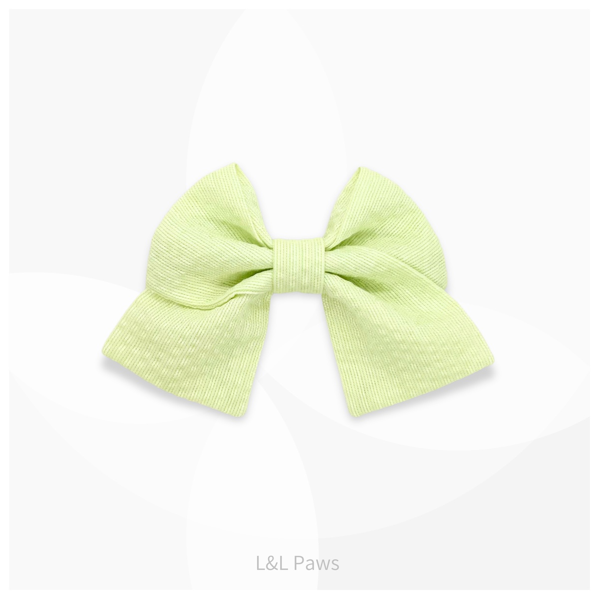 阿波しじら織のミニ和リボン やさしい黄緑色 Mini Ribbon Bowties ミニ和リボン 犬 猫 ペット 和柄 日本製 手作り ギフト エルエルポウズ