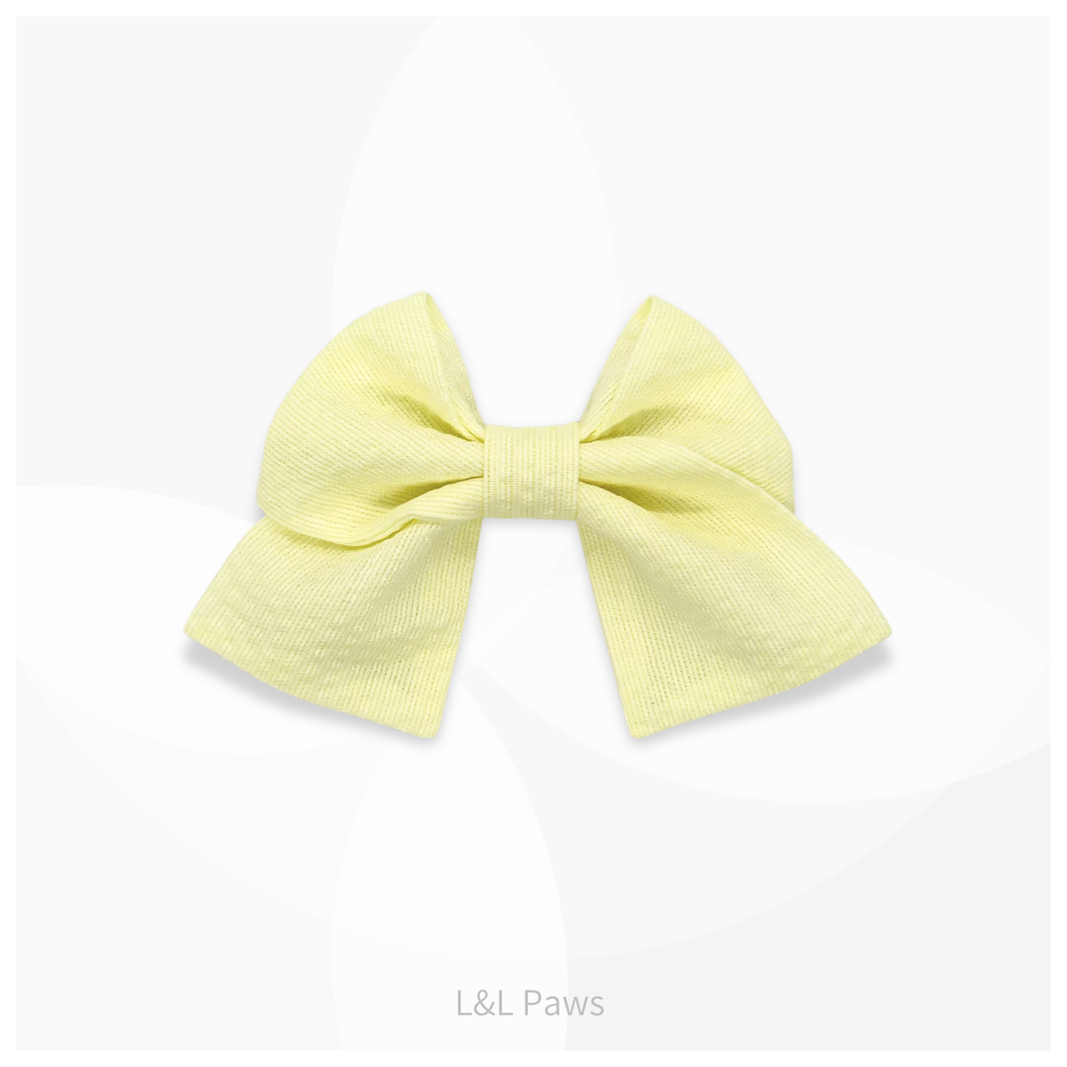 阿波しじら織のミニ和リボン やさしい黄色 Mini Ribbon Bowties ミニ和リボン 犬 猫 ペット 和柄 日本製 手作り ギフト エルエルポウズ