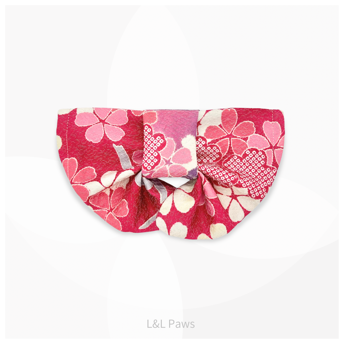 きらきらの花 正絹の振袖地の帯バンダナ Obi Bow Bandanas 帯バンダナ 犬 猫 ペット 和柄 日本製 手作り ギフト エルエルポウズ