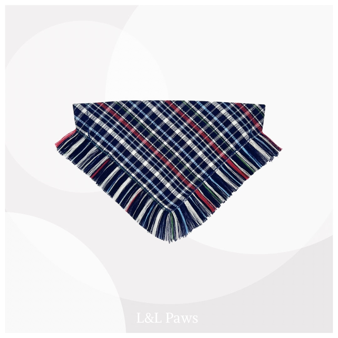 保多織の冒険バンダナ｜ネイビータータン Adventure Fray Bandanas 冒険フレイバンダナ 犬 猫 ペット 和柄 日本製 手作り ギフト エルエルポウズ