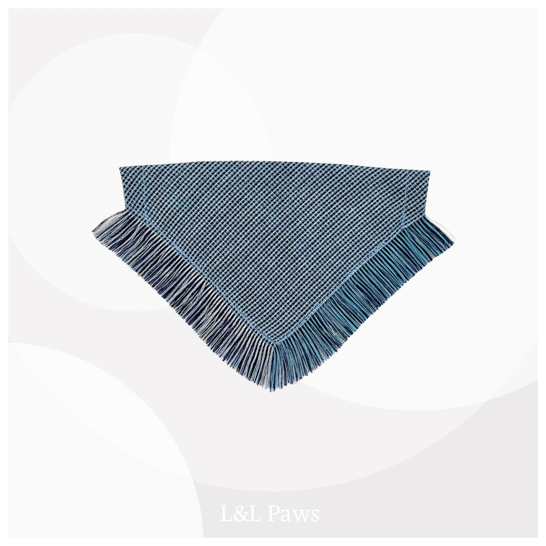 保多織の冒険バンダナ｜スモークブルー Adventure Fray Bandanas 冒険フレイバンダナ 犬 猫 ペット 和柄 日本製 手作り ギフト エルエルポウズ