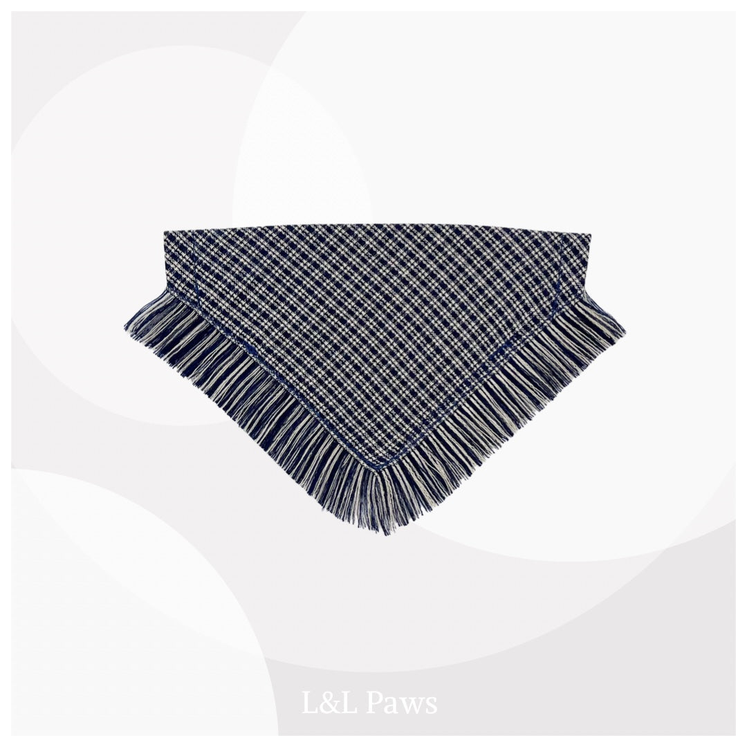 保多織の冒険バンダナ｜ネイビーブルー Adventure Fray Bandanas 冒険フレイバンダナ 犬 猫 ペット 和柄 日本製 手作り ギフト エルエルポウズ