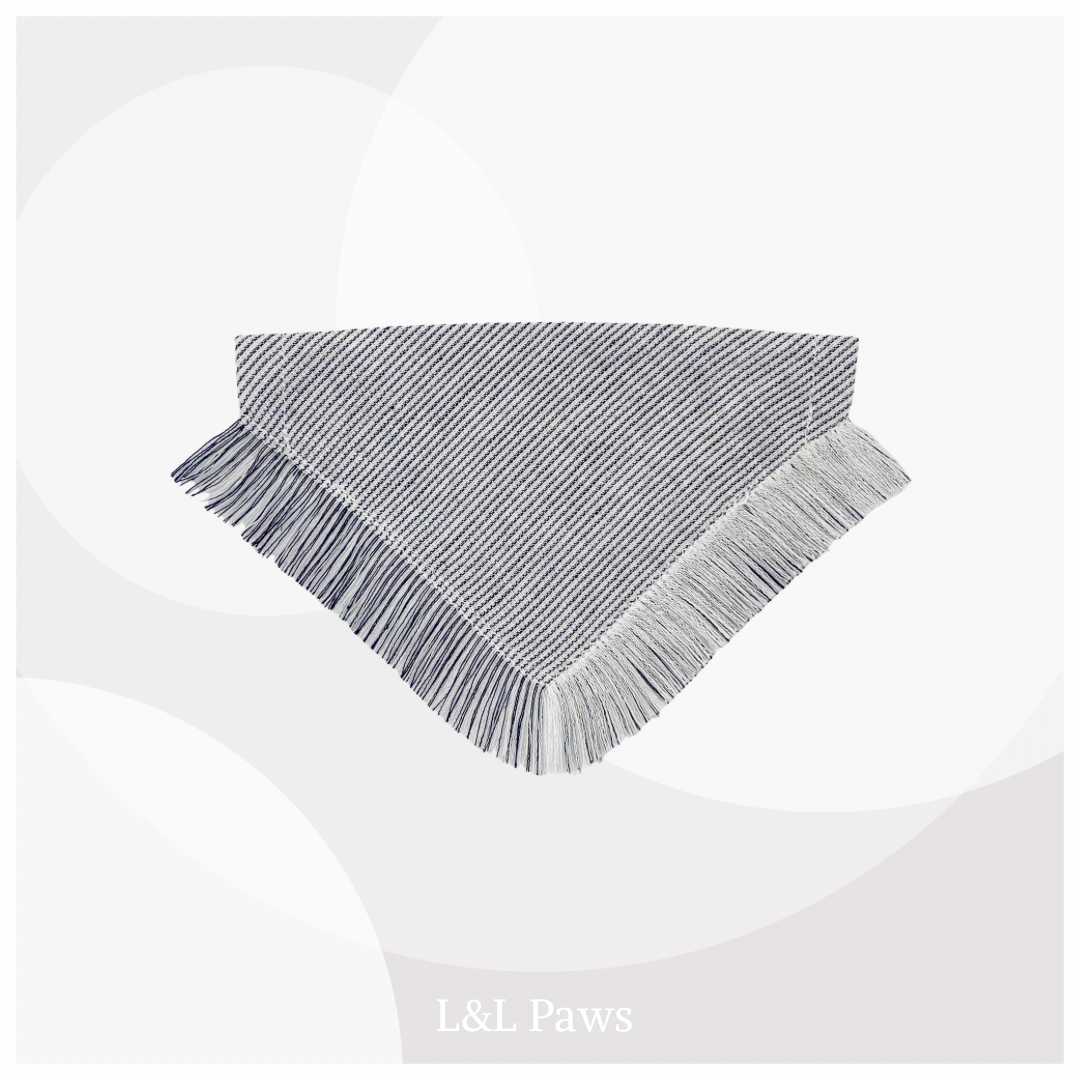 保多織の冒険バンダナ｜グレーストライプ Adventure Fray Bandanas 冒険フレイバンダナ 犬 猫 ペット 和柄 日本製 手作り ギフト エルエルポウズ