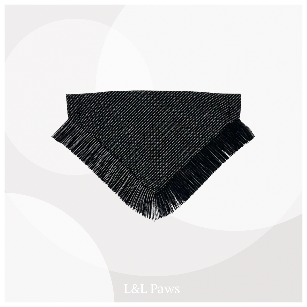 保多織の冒険バンダナ｜ブラックストライプ Adventure Fray Bandanas 冒険フレイバンダナ 犬 猫 ペット 和柄 日本製 手作り ギフト エルエルポウズ