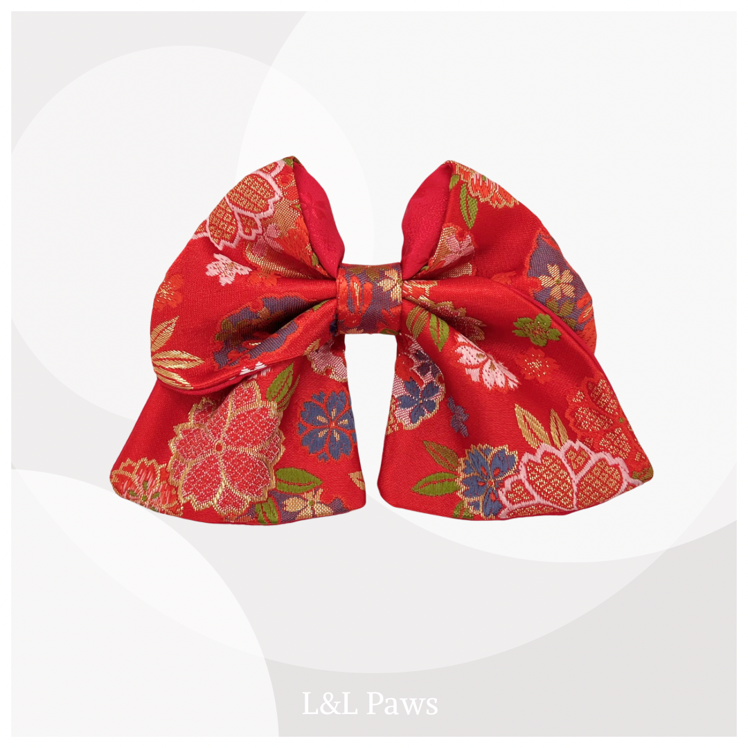 きらめき 雪輪桜 京都西陣織金襴の和リボン