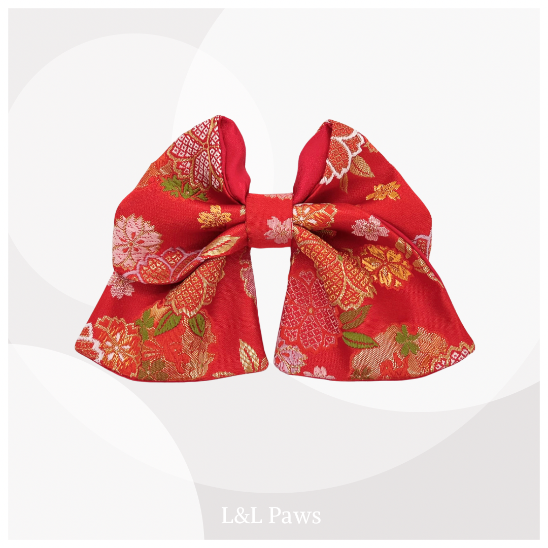 きらめき 雪輪桜 京都西陣織金襴の和リボン