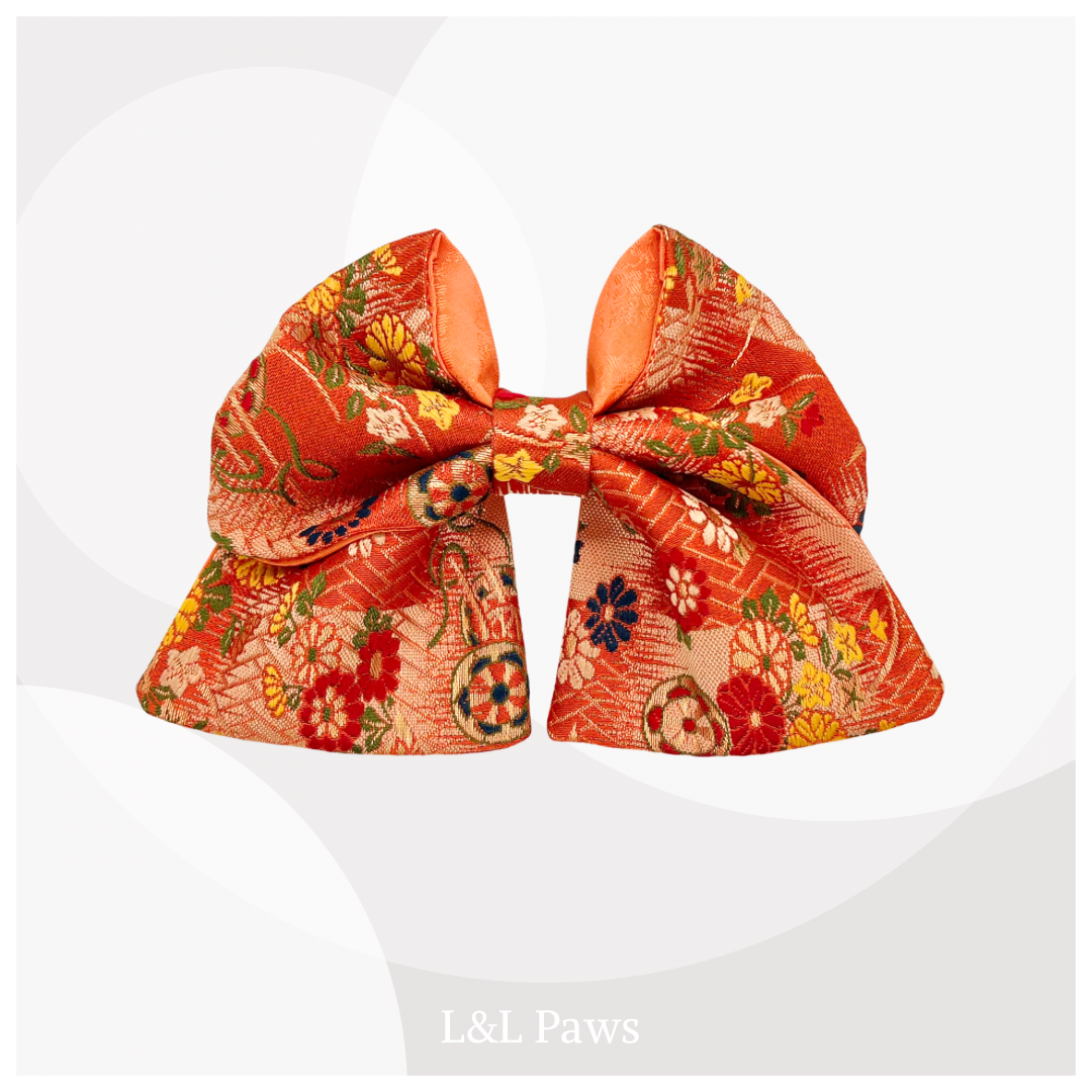 きらめき 橙花車 京都西陣織金襴の和リボン