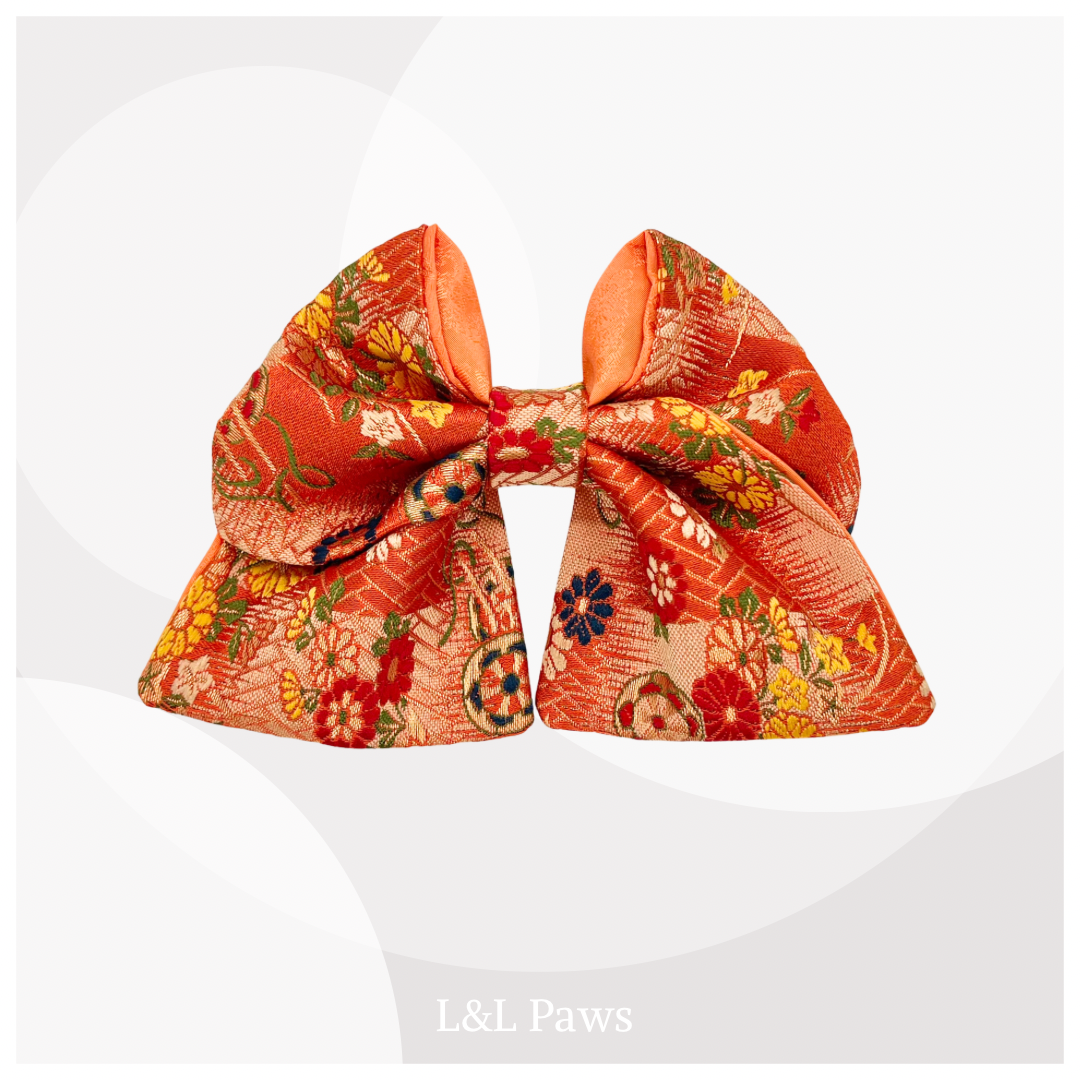 きらめき 橙花車 京都西陣織金襴の和リボン