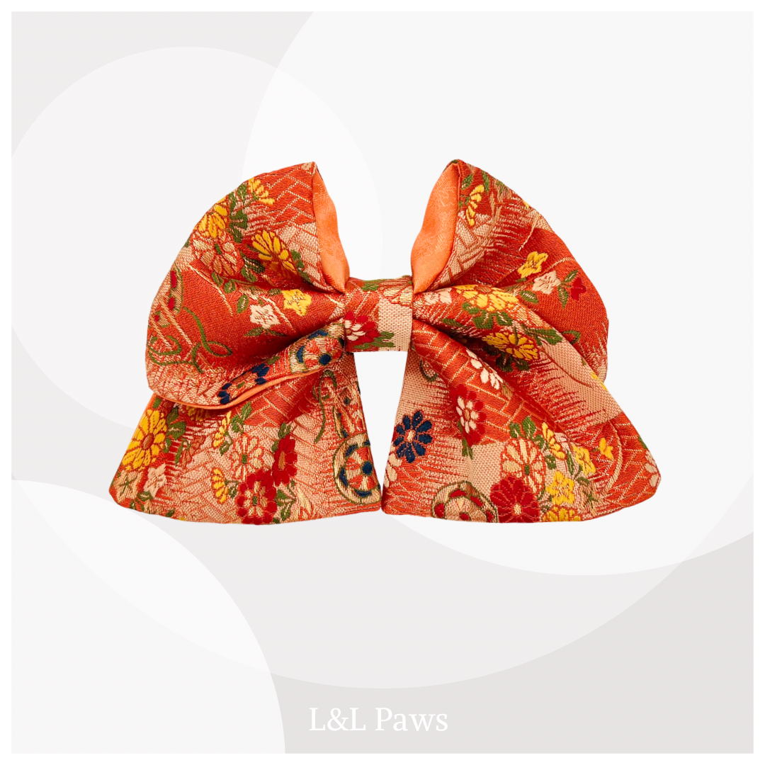 きらめき 橙花車 京都西陣織金襴の和リボン