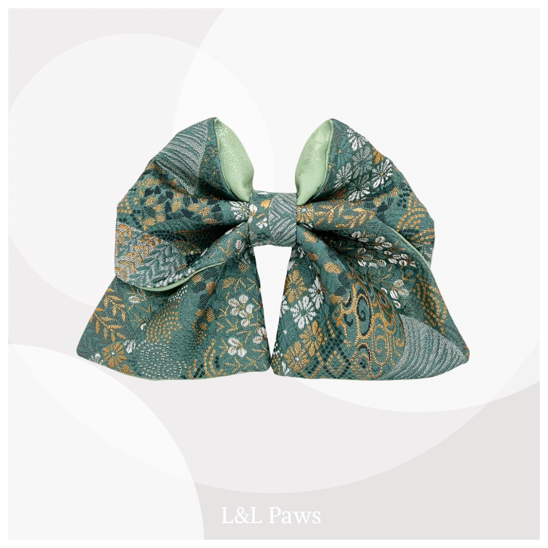 きらめき 青碧扇 京都西陣織金襴の和リボン