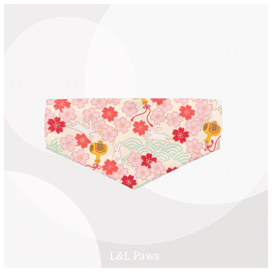 桜うさぎ　白　ミニバンダナ