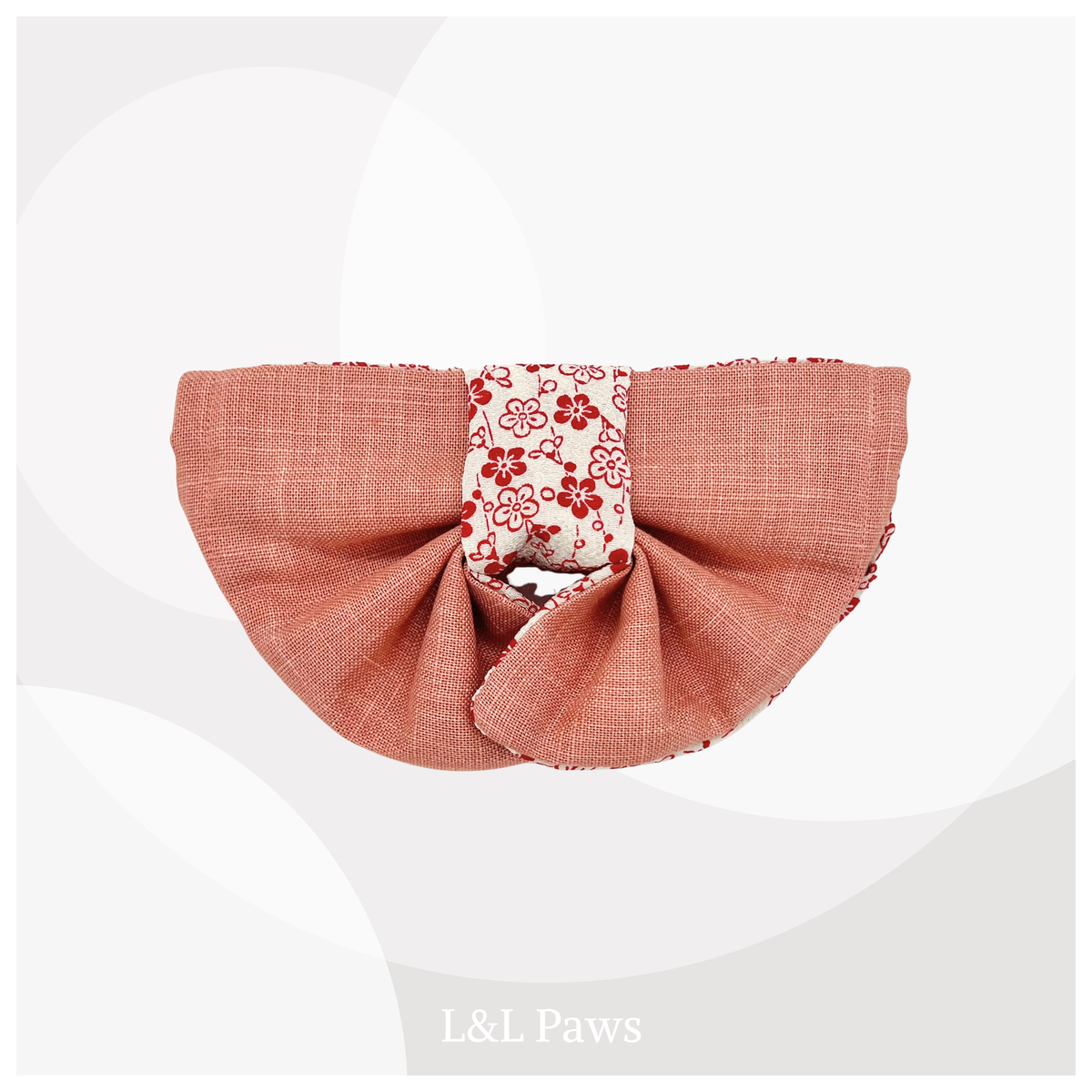 きみに梅の花を。赤梅のちりめんの帯バンダナ