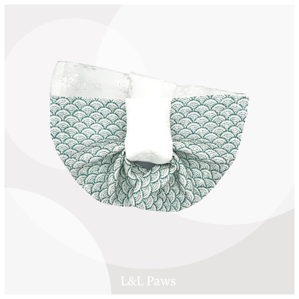 Nami Wave White - Chirimen - Obi Bandana