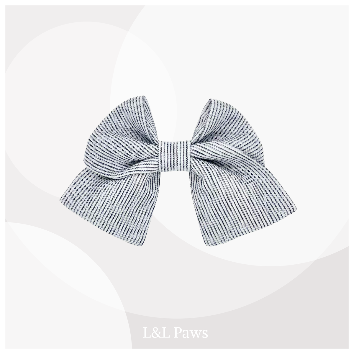 Bota-ori Grey Stripes - Mini Ribbon Bow Tie