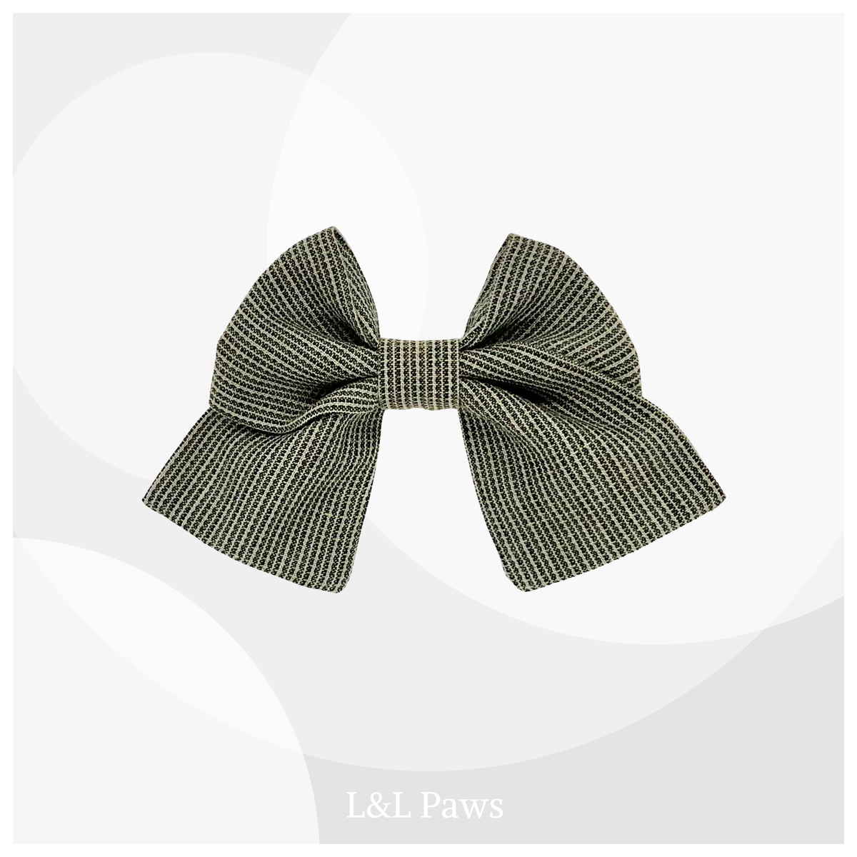 Bota-ori Green Stripes - Mini Ribbon Bow Tie