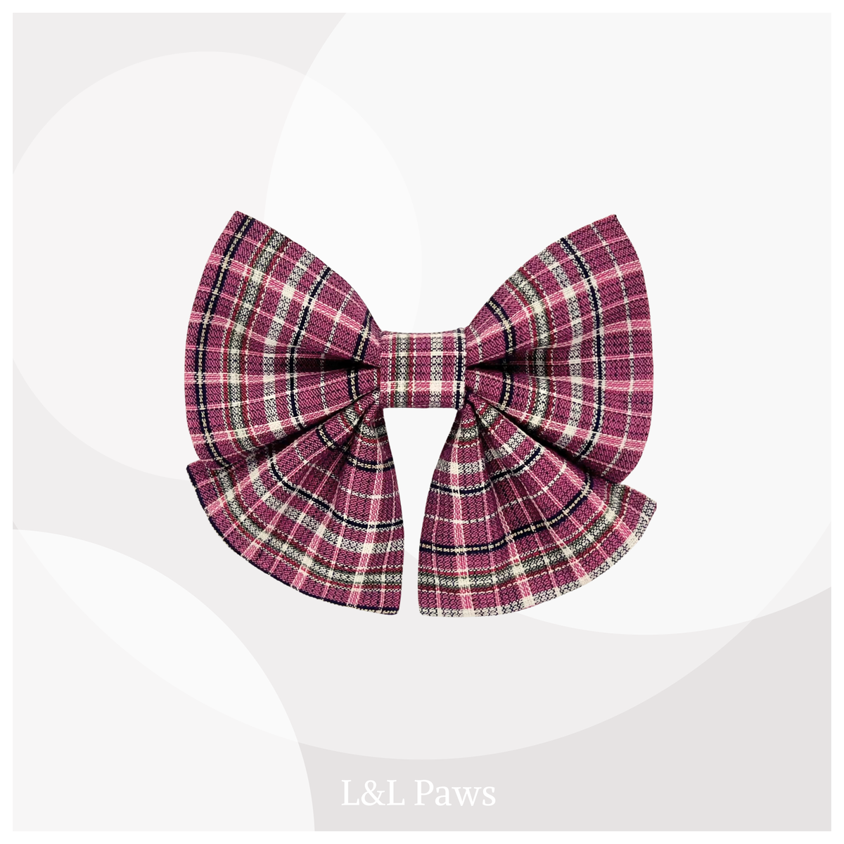 Bota-ori Mauve Tartan - Sailor Ribbon Bow Tie