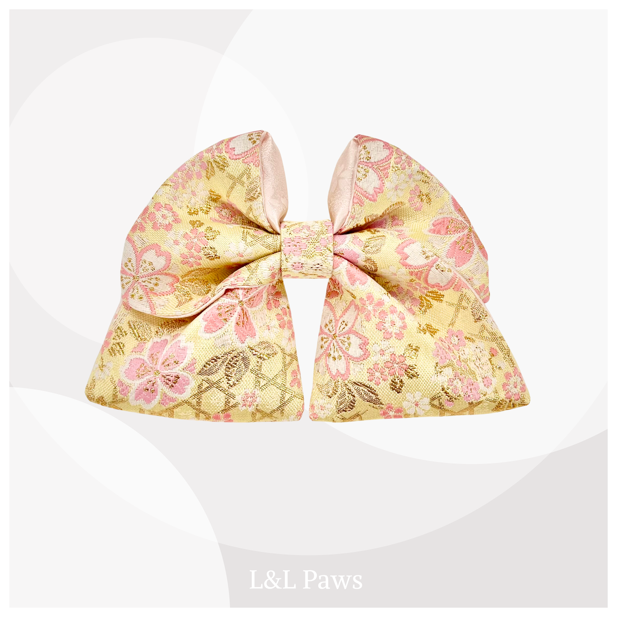 Kirameki Golden Cherry Blossoms Kinran - Ribbon Bow Tie