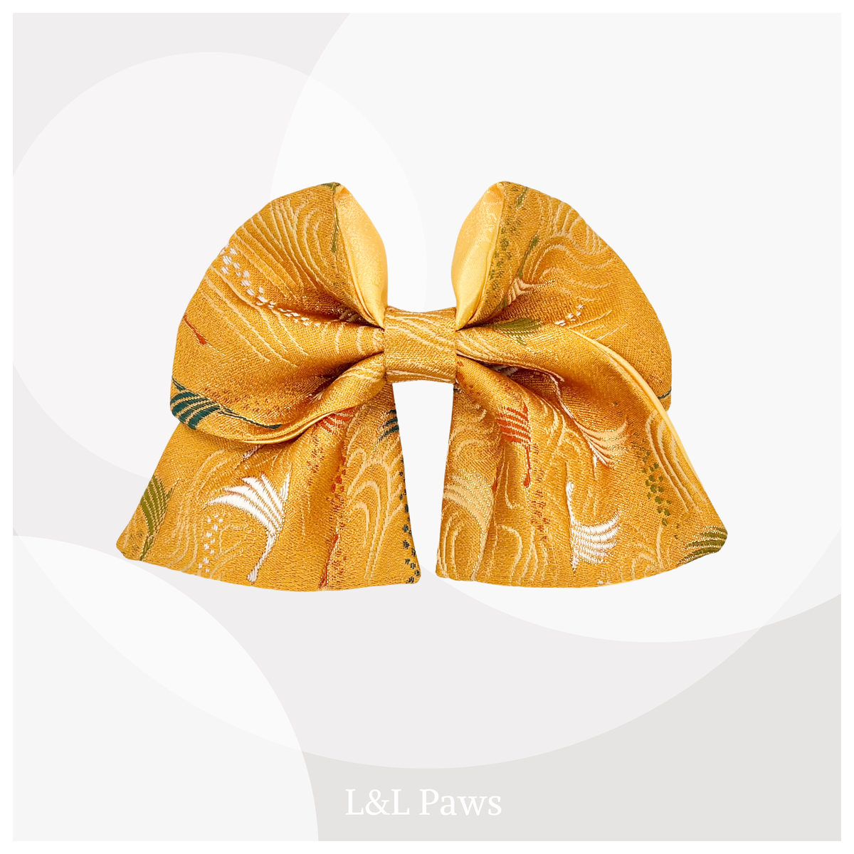 Kirameki Waves & Cranes Kyoto Nishijin-ori Kinran - Ribbon Bow Tie
